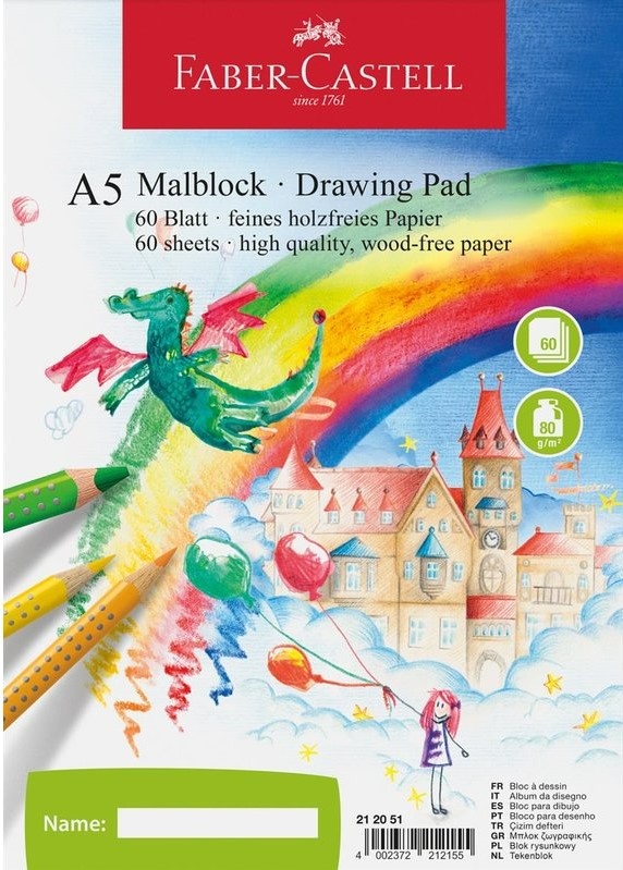 Bloc pentru desen Faber-Castell - A5, 60 de coli