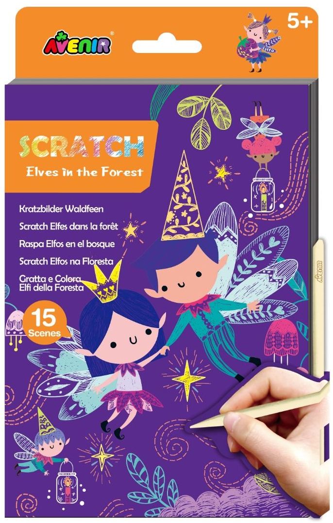 Carte scratch Avenir - Elfii în grădină, A5, 15 pag