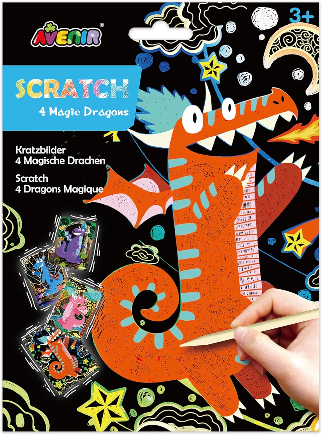 Scratch desene  Avenir - Dragonii, 4 buc.