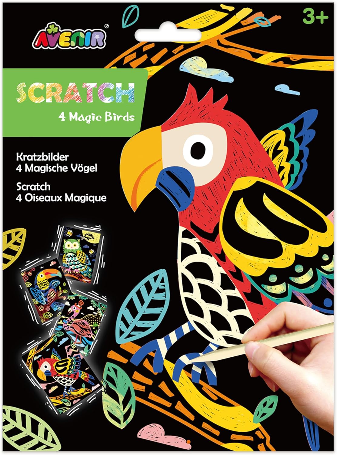 Scratch desene  Avenir - Păsări, 4 buc.