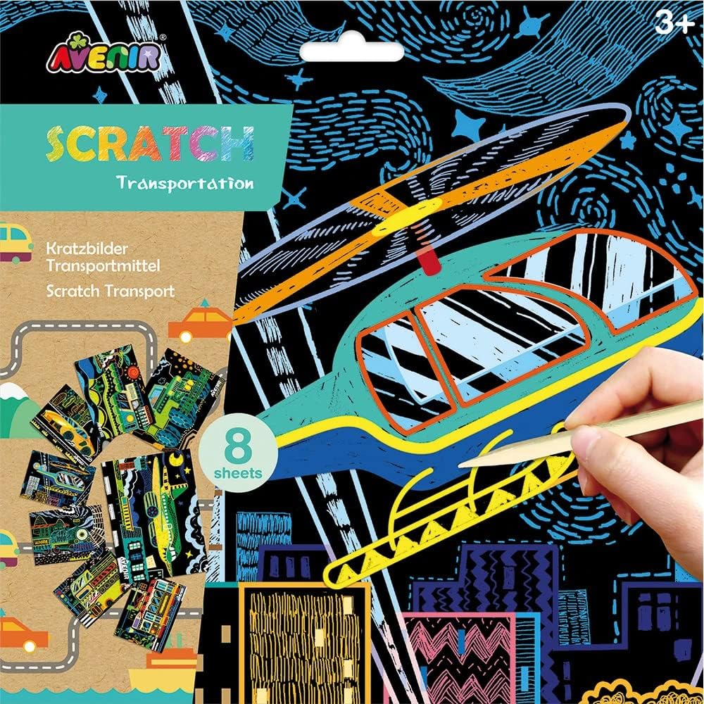Scratch desene  Avenir - Transport, 8 buc.