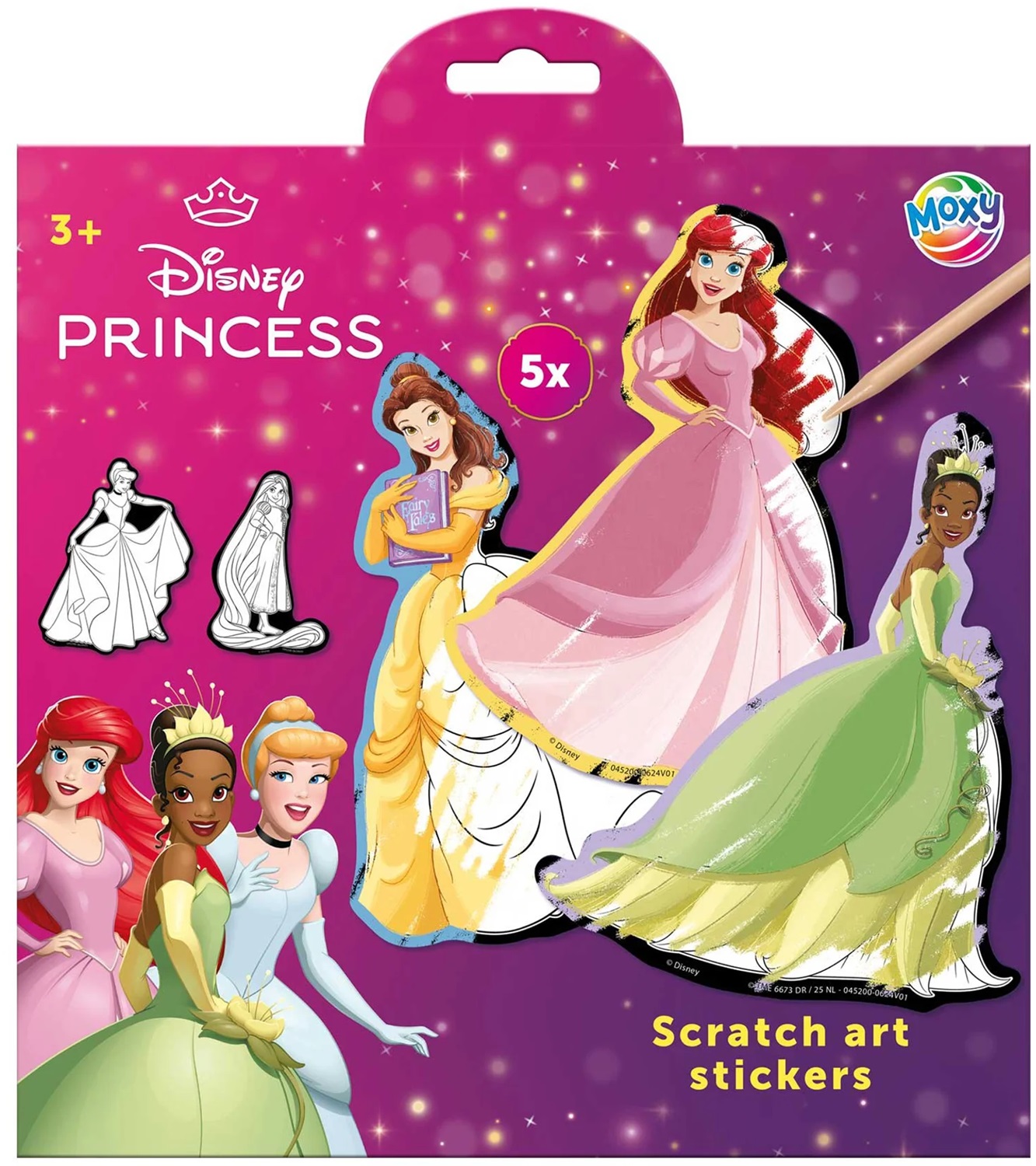 Stickere scratch Moxy - Disney Princesses, 5 buc