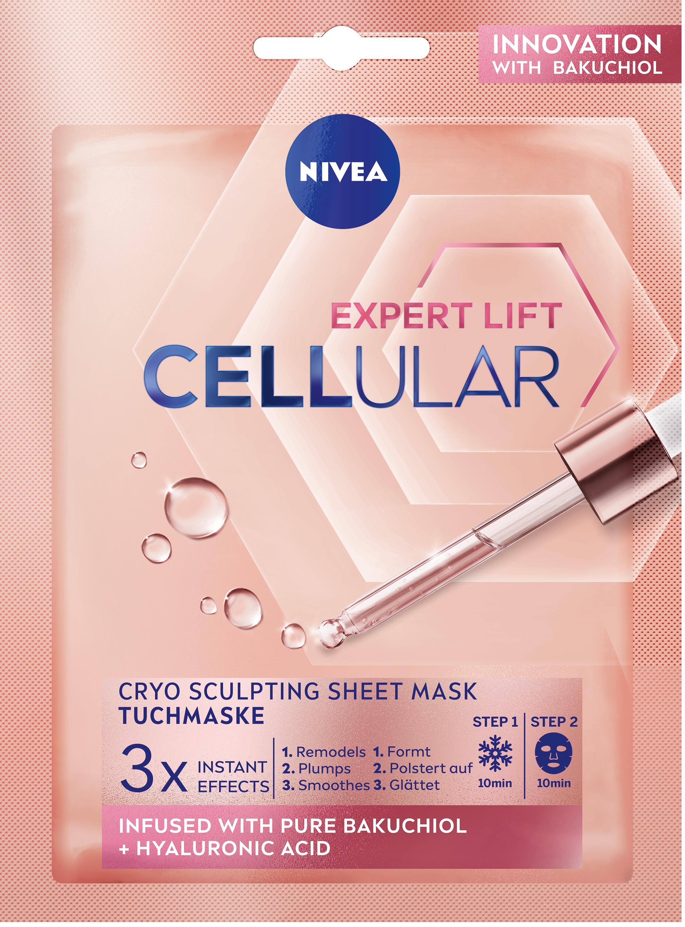 Nivea Cellular Mască de tip folie criogenică Hyaluron Filler Elasticity