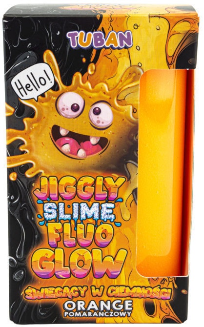 Slime Tuban Jiggly Slime - Fluo Glow, portocaliu, 430 g