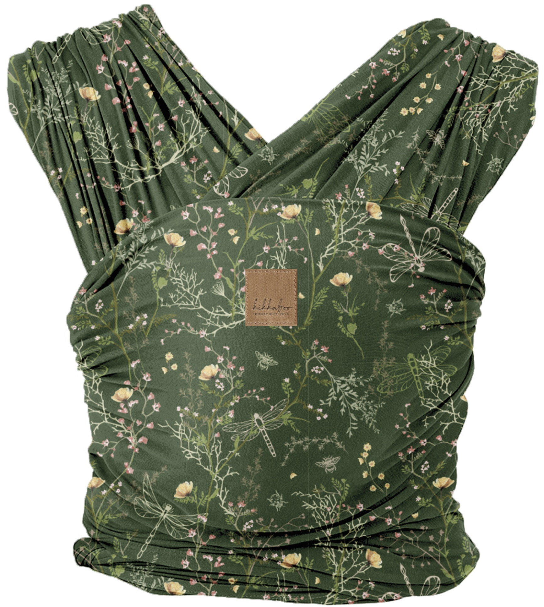 Sling pentru bebeluși KikkaBoo Secret Garden - Isla, Deep Green