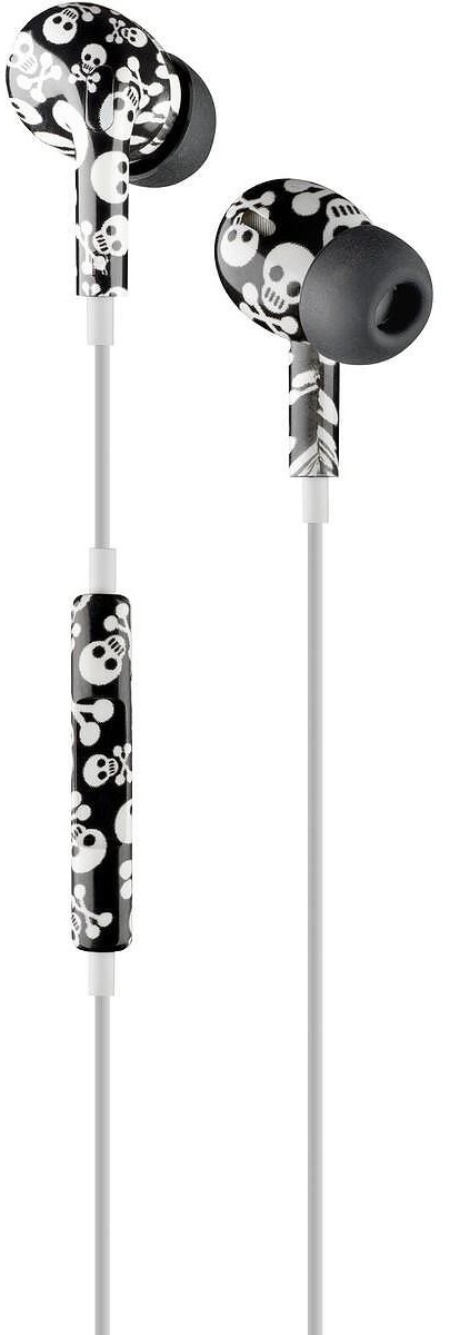 Căști cu microfon Cellularline - Music Sound Sculls, alb/negru