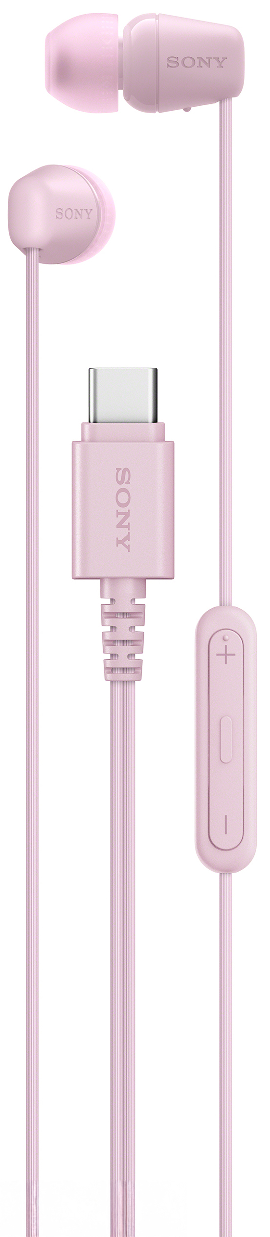 Căști cu microfon Sony - IEREX15C, USB-C, roz