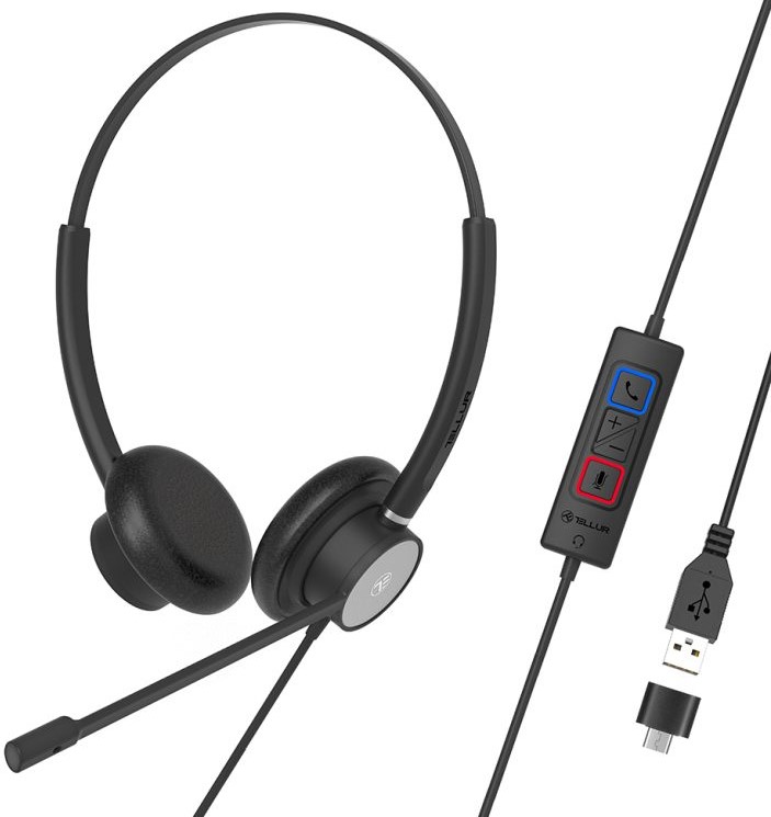 Căști cu microfon Tellur - Voice 320, negre