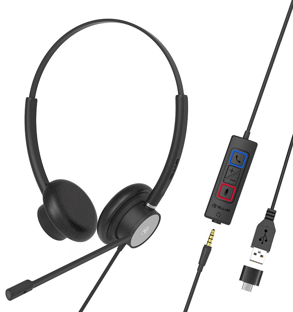 Căști cu microfon Tellur - Voice 420, negre