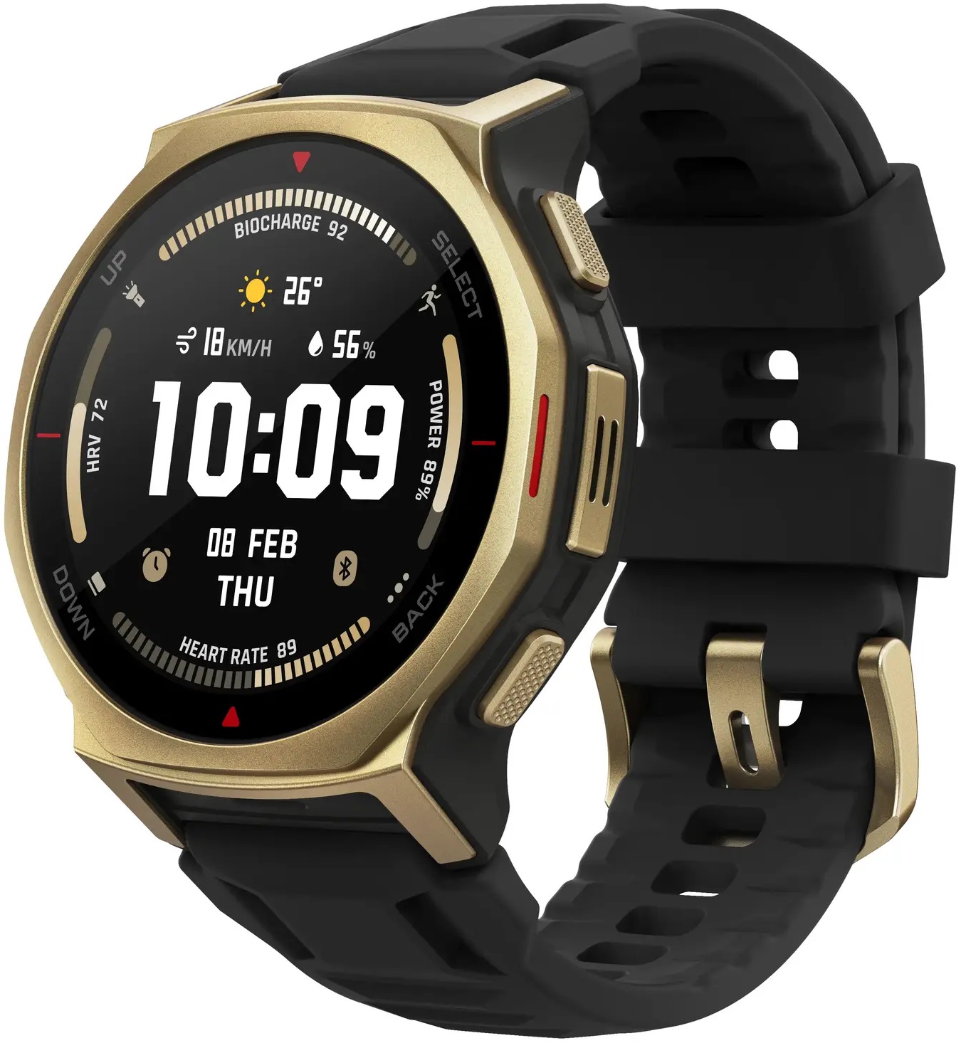 Ceas inteligent  Amazfit - T-Rex 3 Pro, 44 mm, 1.32'', negru /auriu