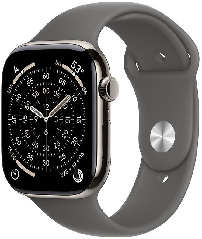 Ceas inteligent Apple - Watch S11 Cellular, 42 mm, M/L, Natural Titanium/Grey
