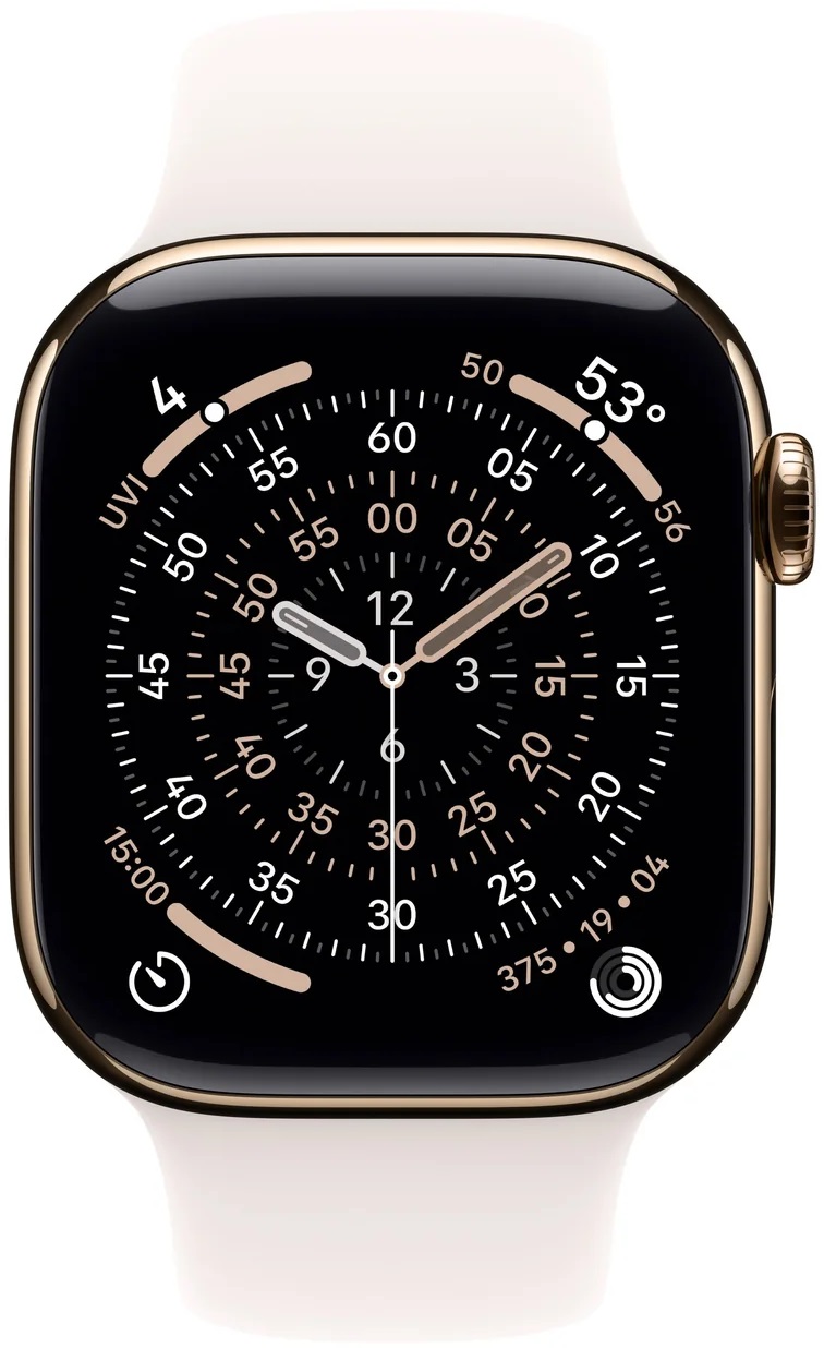 Ceas inteligent Apple - Watch S11 Cellular, 42 mm, S/M, Gold Titanium/Light Blush