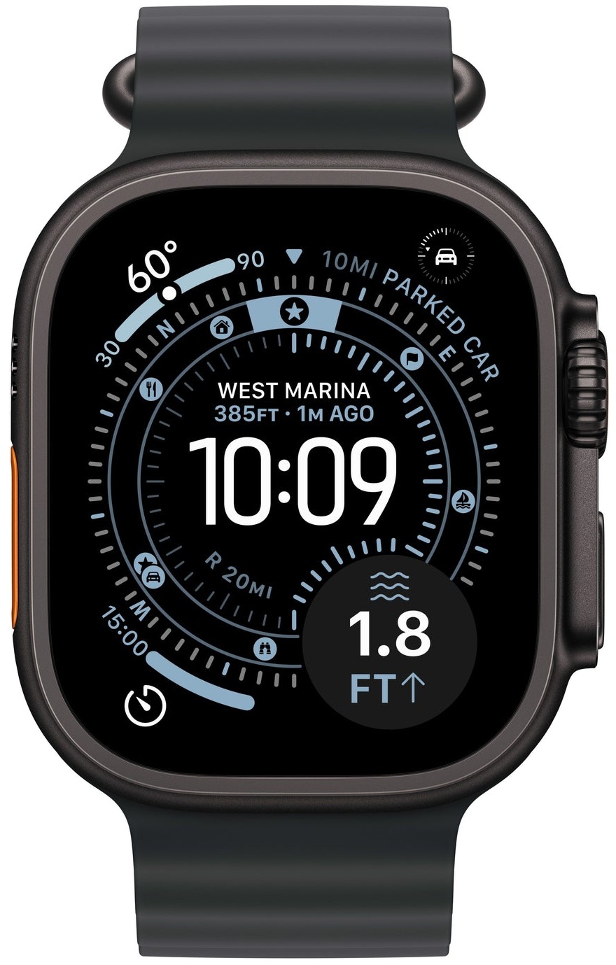 Ceas inteligent Apple - Watch Ultra 3 Cellular, 49mm, Black Titanium/Black Ocean