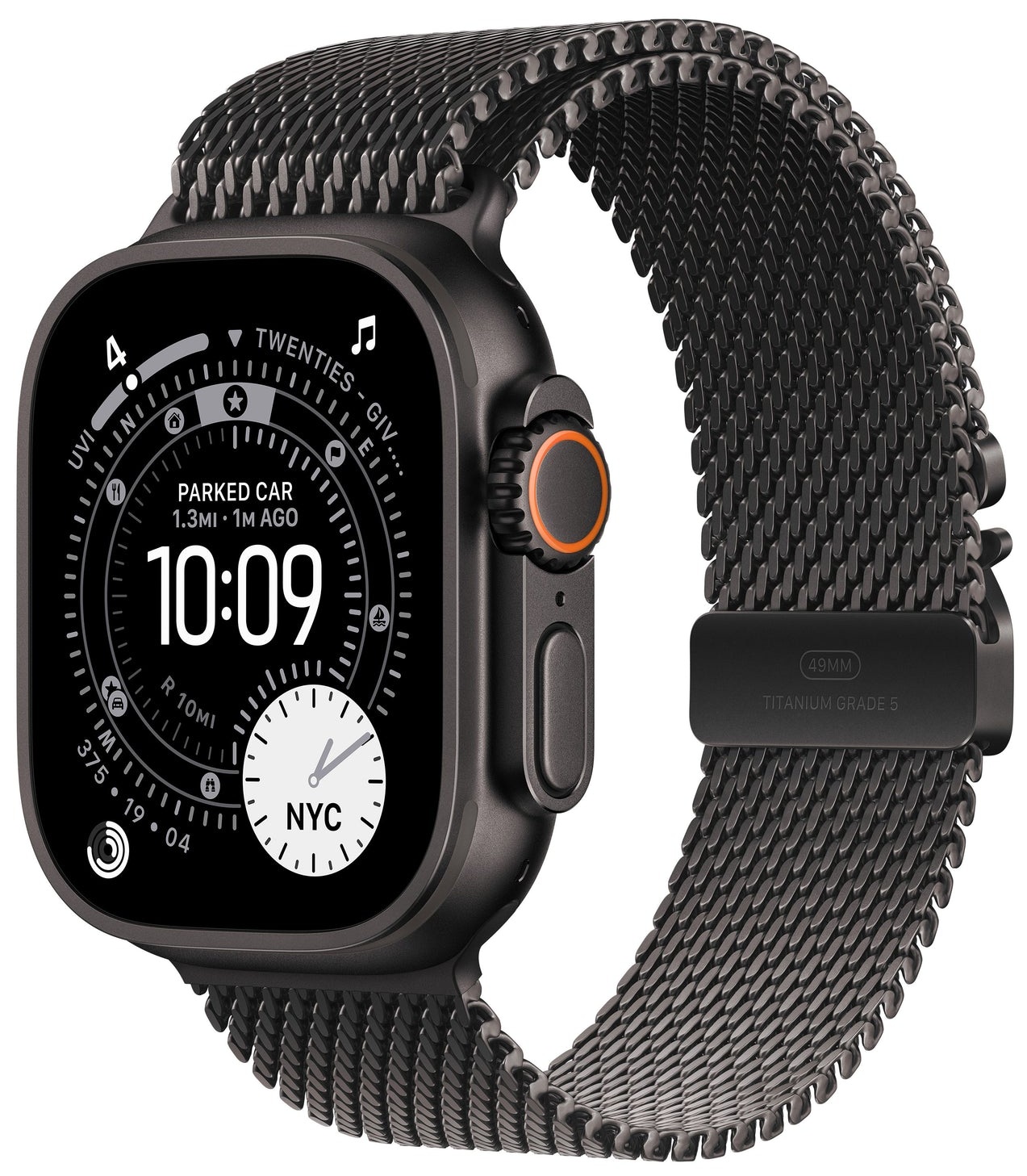 Ceas inteligent Apple - Watch Ultra 3 Cellular, 49mm, S, Black Titanium/Black Titanium Milanese