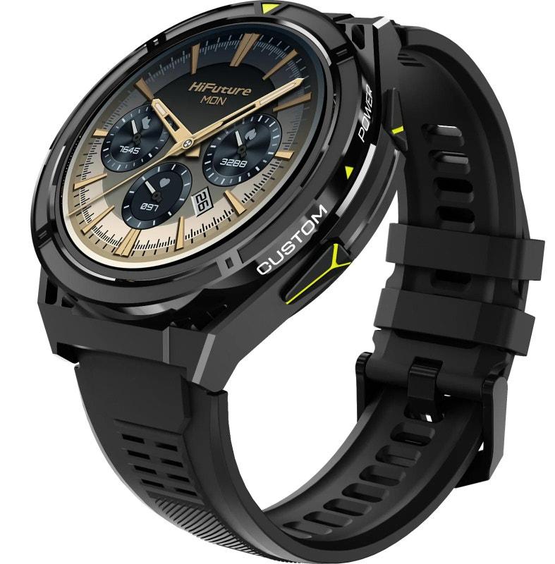 Ceas smart HiFuture - Active, 1.43'', negru/galben