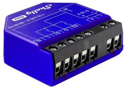 Dimmer smart Shelly - Dimmer 0/1-10V PM Gen3, albastru închis
