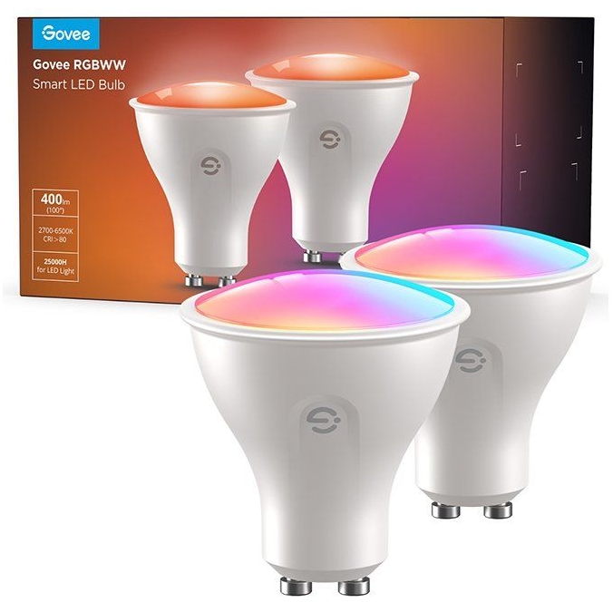 Becuri LED inteligente Govee - H600D, GU10, 2 buc, RGBWW, reglabil