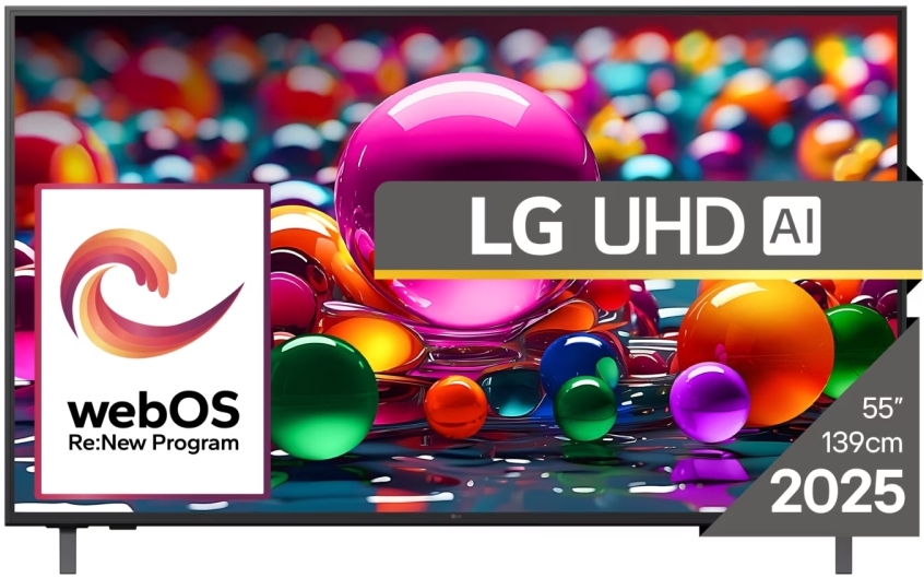 Televizor smart LG - 55UA75003LA, 55'', LED, 4K Alpha 7 AI, HDR10 Pro, AI 20W Sound Clear Voice Pro, negru