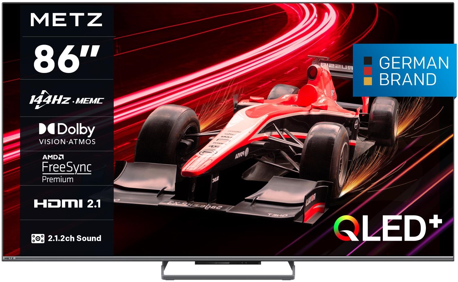 Smart TV METZ - 86MQE8000Z, 86'', QLED, 4K, 144Hz, negru