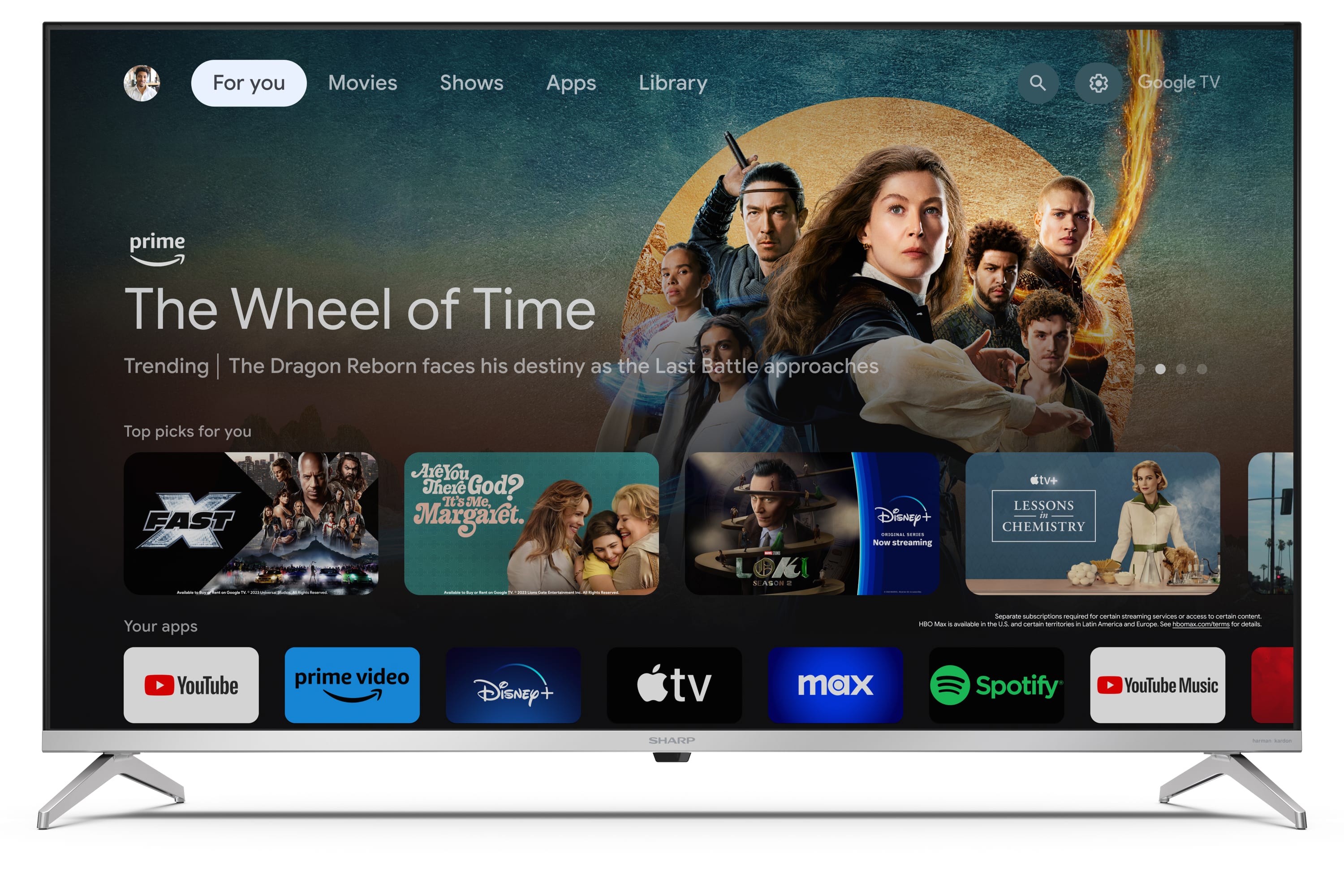 Smart TV  Sharp - 43GP6265E, 43'', QLED, 4K, negru