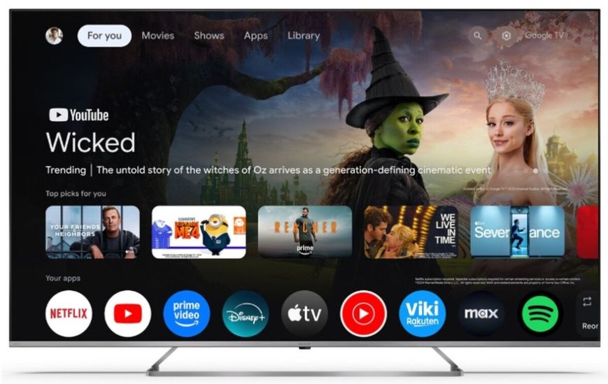 Smart TV Sharp - AQUOS 65JP7265E, 65'', 4K, QLED Mini-LED, Harman-Kardon 2x12W, negru