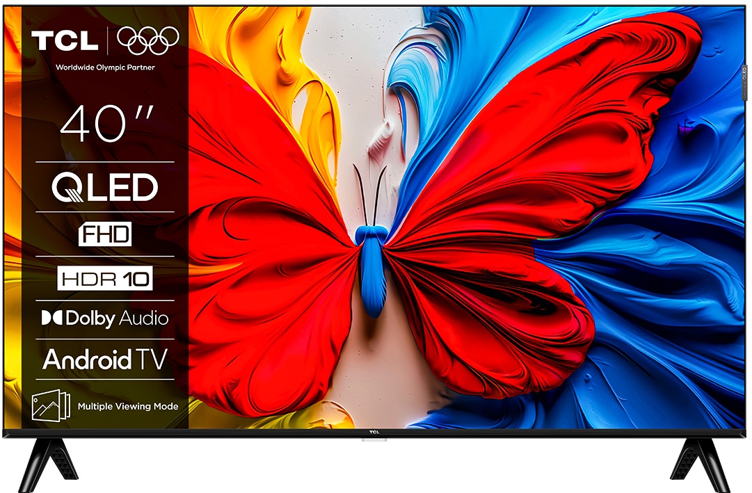 Televizor smart TCL - 40S59K, 40'', 2K FHD, QLED, HDR10, Dolby Atmos 2x8W, Slim design, negru
