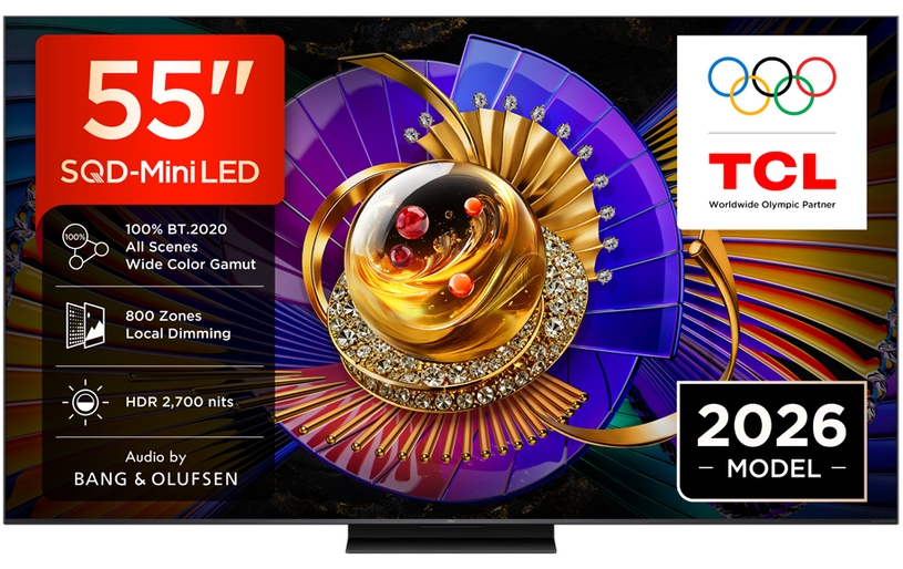 Televizor Smart TCL 55C7L - 55", 4K Ultra HD, SQD-Mini LED, 144Hz, Google TV, Audio by Bang & Olufsen