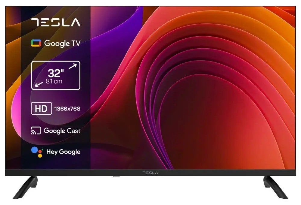 Televizor smart Tesla – 32E655BHS, 32'', HD Ready, DLED, Google TV, negru
