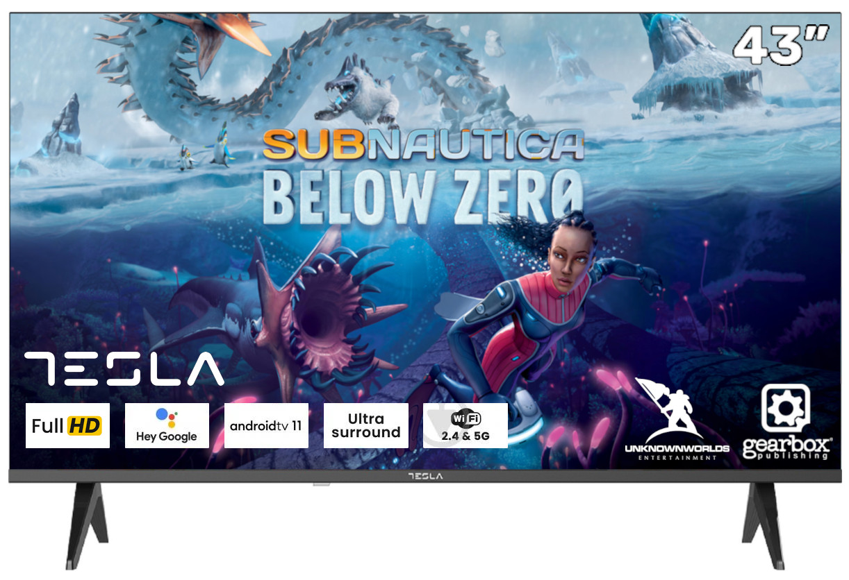 Televizor smart Tesla - 43E635BFS, 43'', 2K FHD, VA, 2x10W, DTS, Android TV, negru