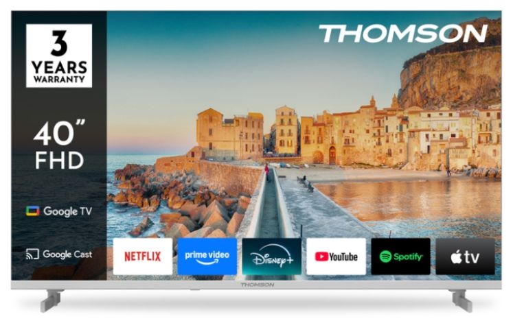 Televizor smart Thomson - 40FG2S15W, 40'', 2К, FHD, DLED, Google TV, 2x8W Dolby Audio, alb