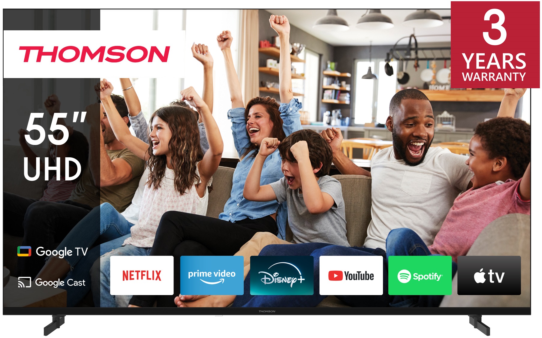 Smart TV Thomson - 55UG4S14, 55'', DLED, 4K, negru