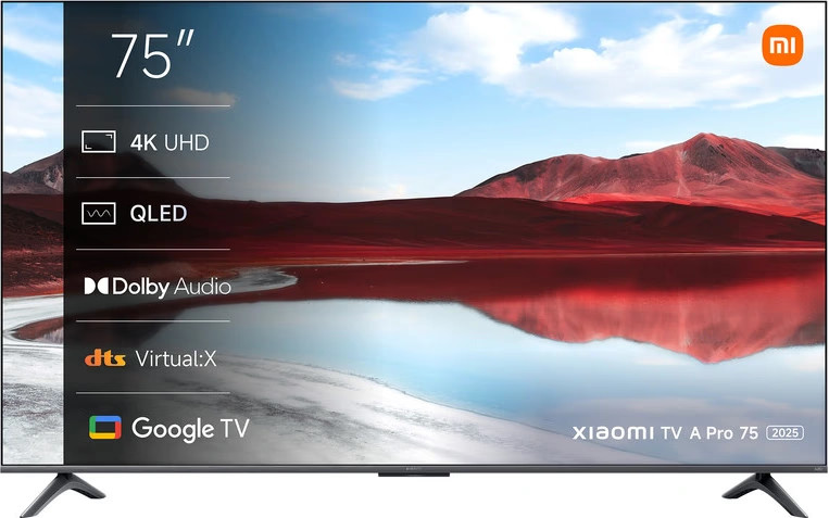 Televizor smart  Xiaomi - A Pro 2025 75 WZ7X, 75'', QLED, 4K, negru