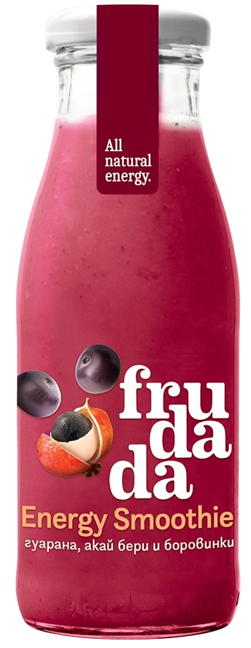 Smoothie, guarana, acai berry și afine, 250 ml, Frudada