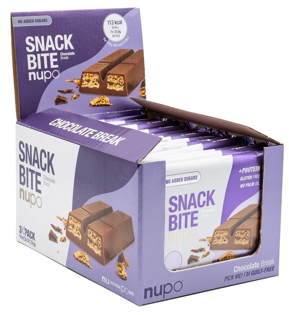 Snack Bite Baton proteic, Chocolate Break, 14 х 64.5 g, Nupo