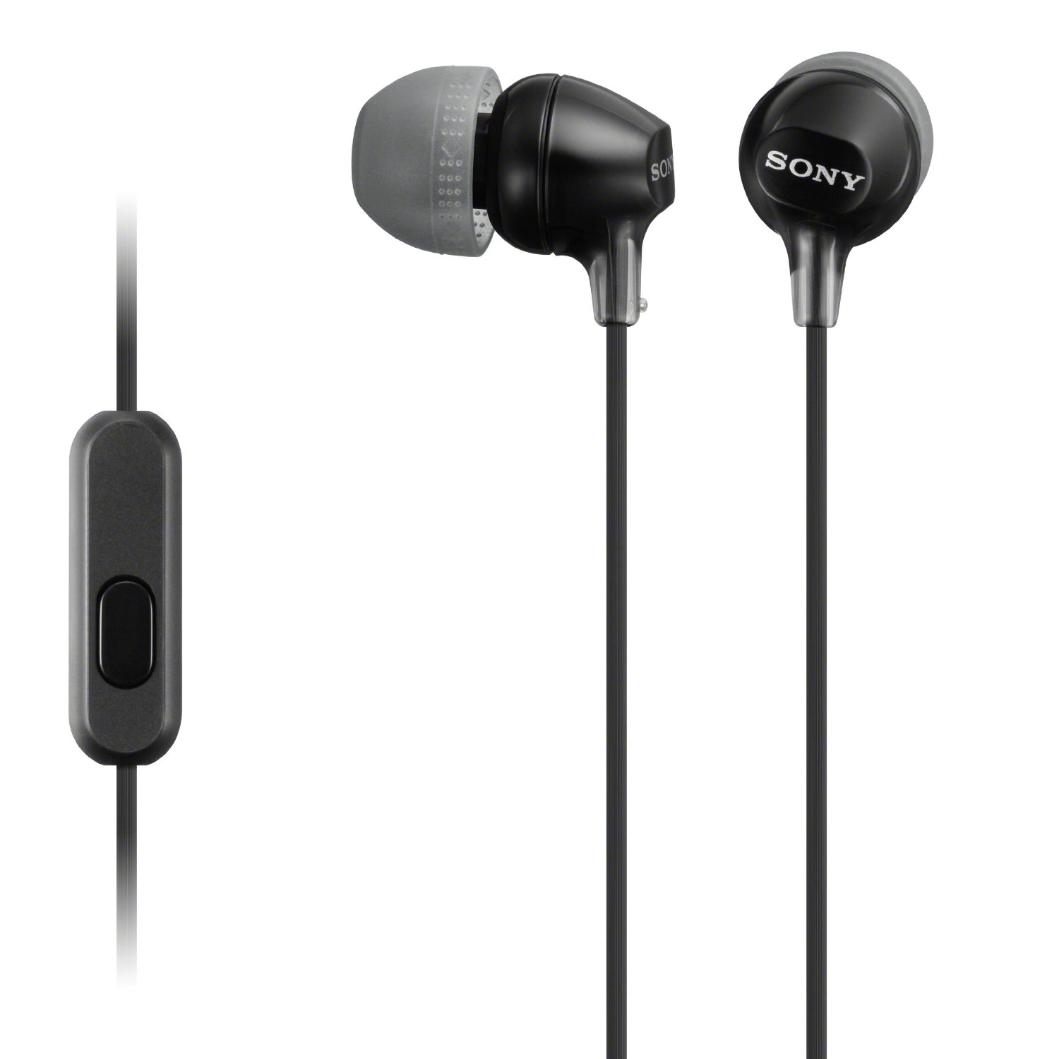 Căști cu microfon Sony - MDR-EX15AP, negre