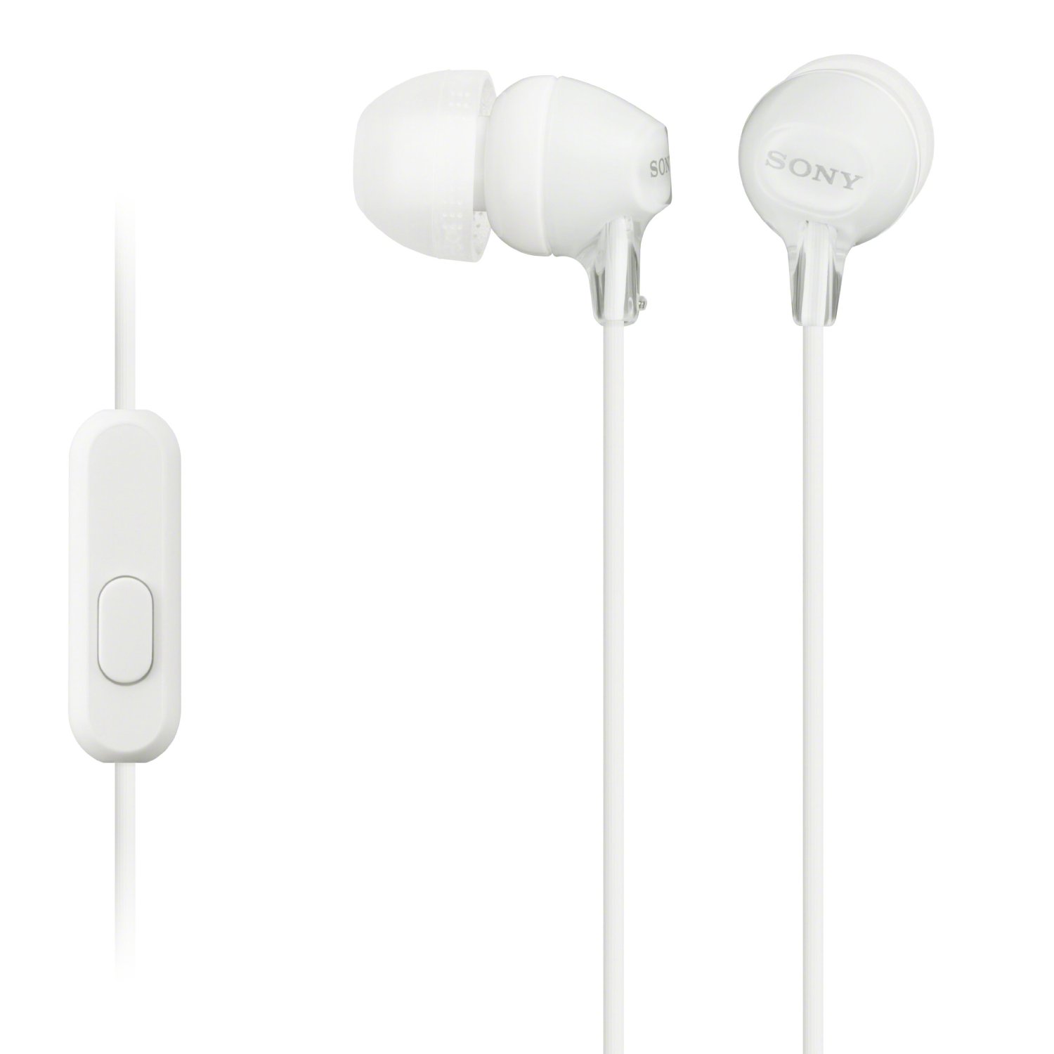 Căști cu microfon Sony - MDR-EX15AP, albe