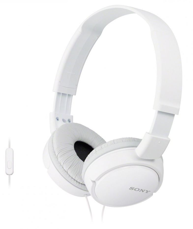 Căști cu microfon Sony - MDR-ZX110AP, albe