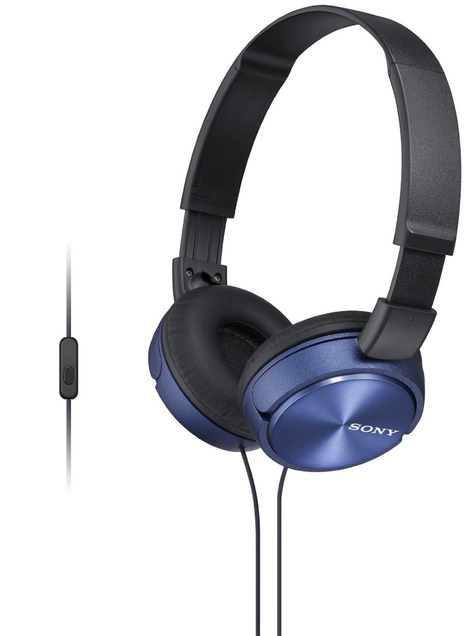 Căști cu microfon Sony - MDR-ZX310AP, negre/albastre