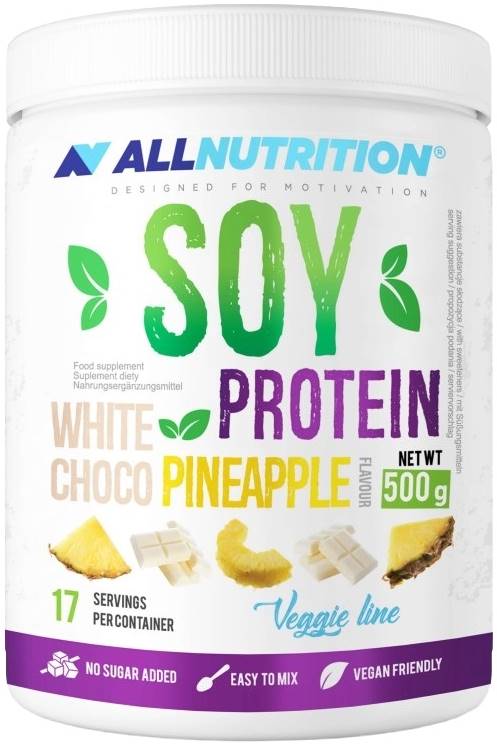 Soy Protein, ciocolată albă cu ananas, 500 g, AllNutrition