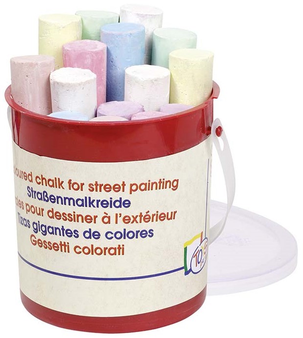 Creta colorata Toys Pure - 15 bucati, in galetusa
