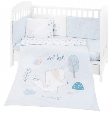 Set 6 piese lenjerie de pat Kikka Boo - 70 х 140 cm, Little Fox