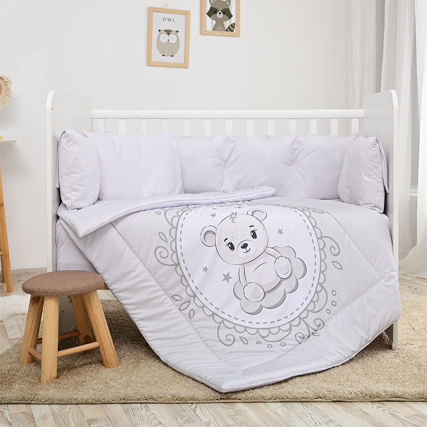 Set de dormit pentru bebeluși Lorelli - Lily, 60 x 120 cm, Winnie, gri