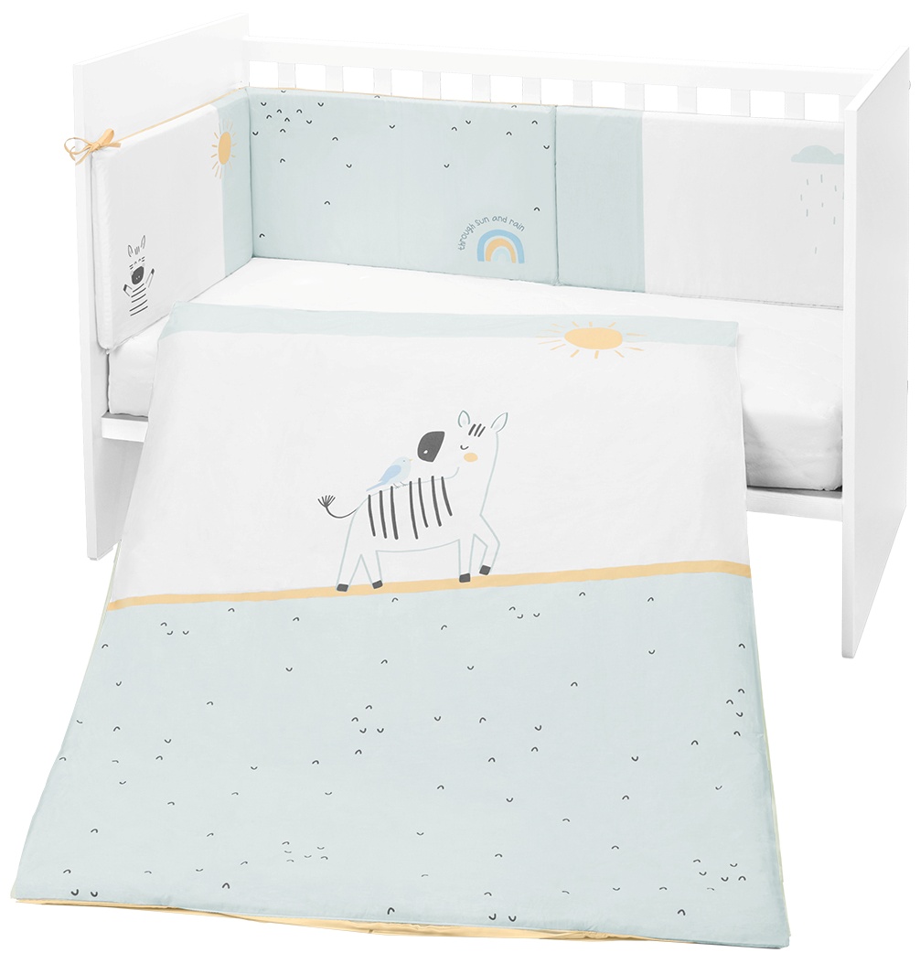 Set dormitor din 2 piese KikkaBoo Stripy Friends - EU style, 70 х 140 cm