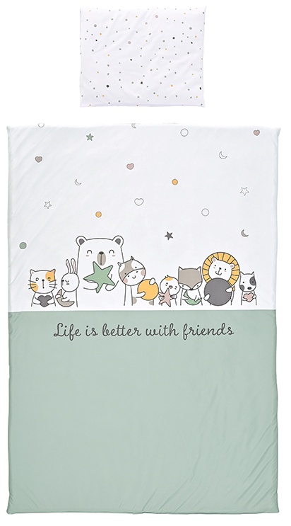 Set dormitor cu 3 piese Lorelli - Happy Friends, Мint