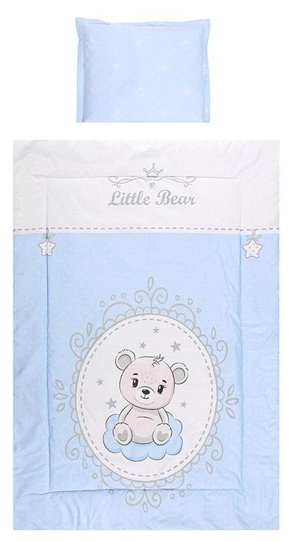 Lenjerie patut din 5 piese  Lorelli - Cosy, urs , albastru