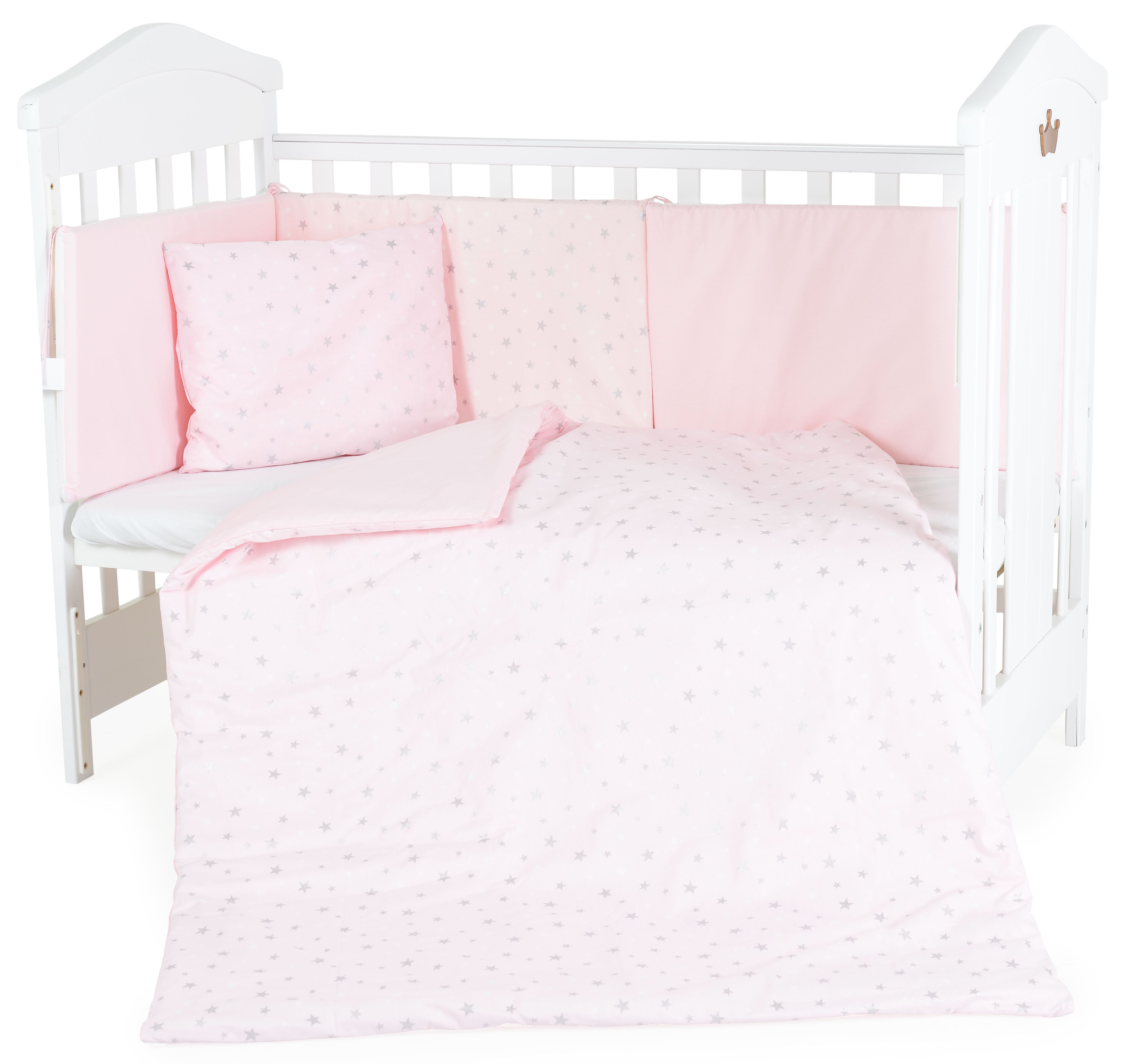 Set dormitor din 6 piese Hugzzz - Nook, 120 x 60 cm, Pink stars