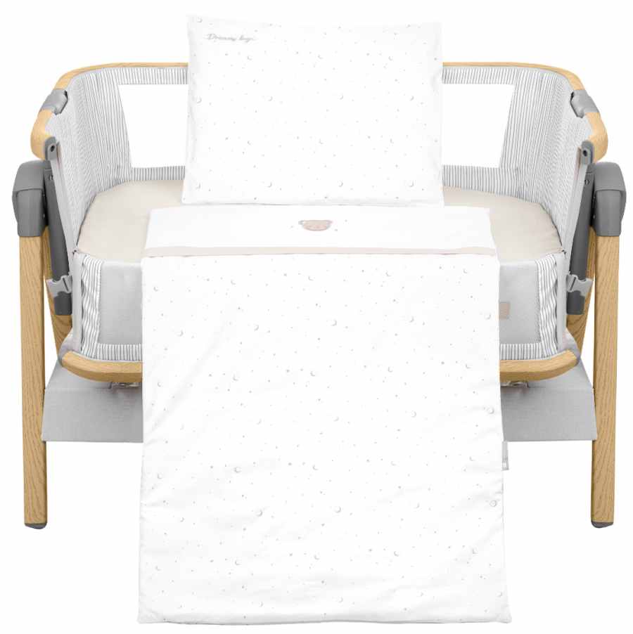 KikkaBoo Dream Big Set de dormit pentru pătuț mini cu 3 piese, bej