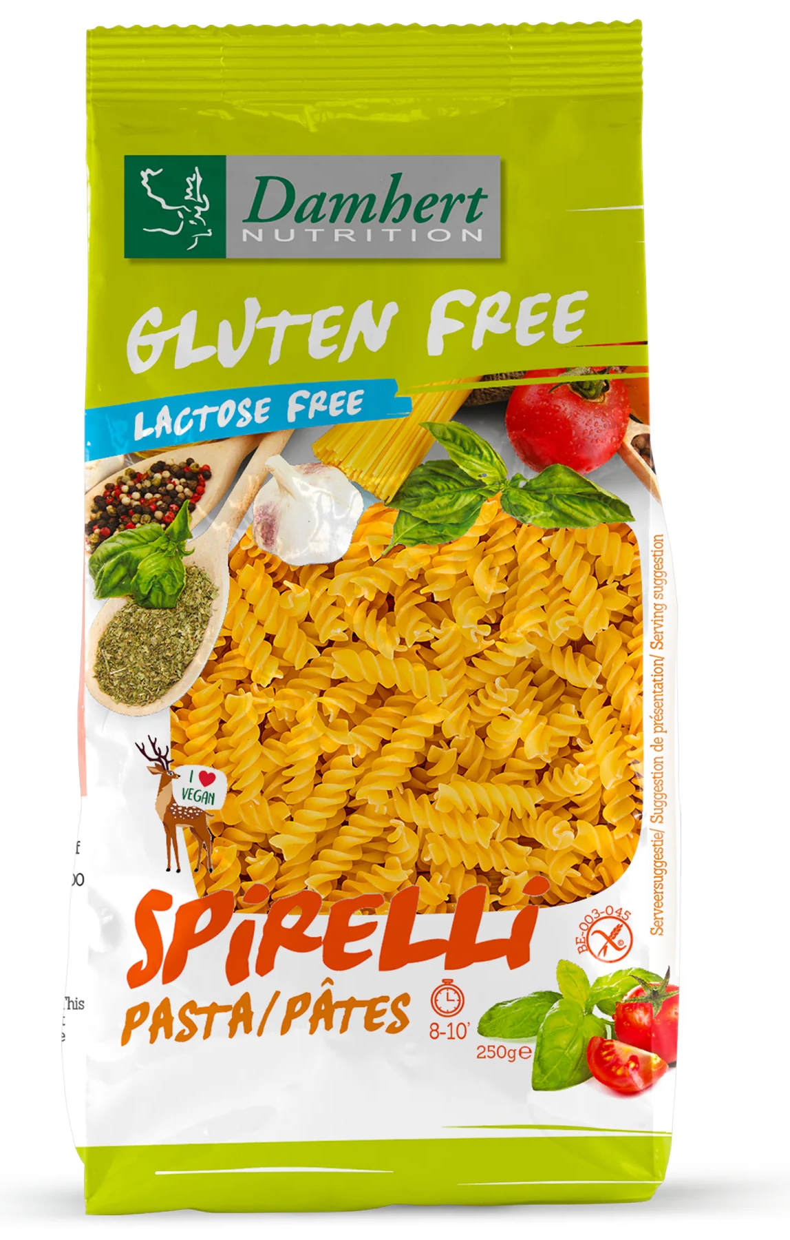 Paste spirale Damhert - fără gluten și lactoză, 250 g