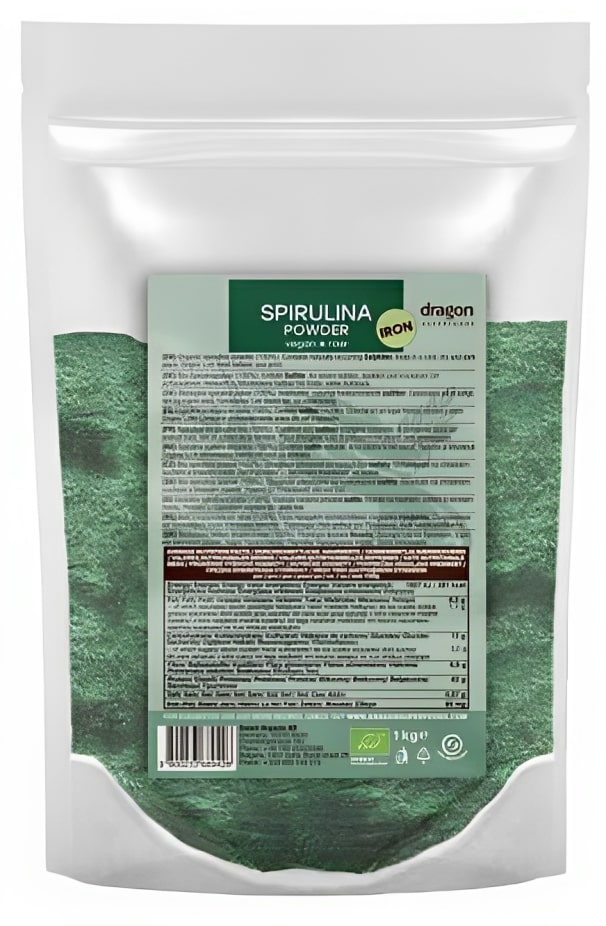 Pudră de spirulină, 1 kg, Dragon Superfoods