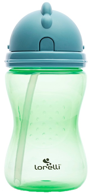 Sticlă sport cu pai Lorelli - 300 ml, albastru